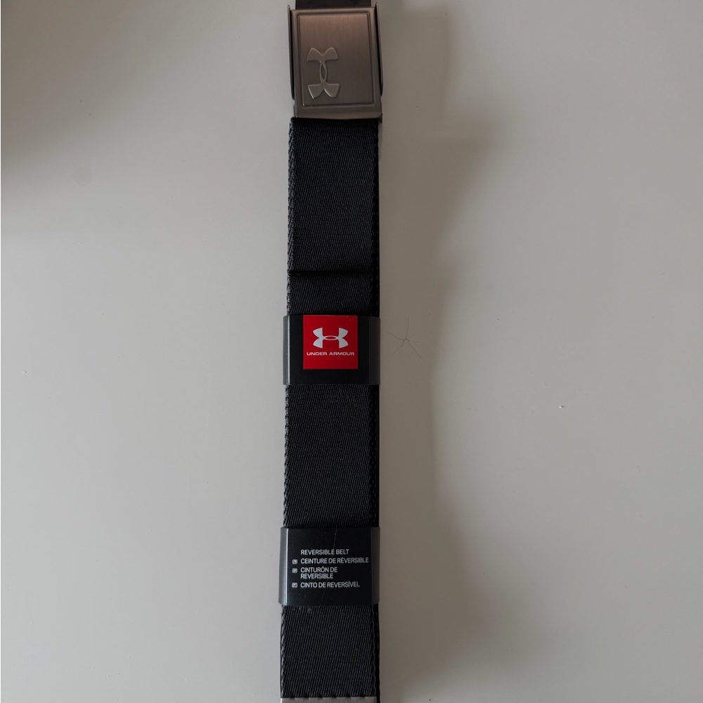 Under Armour Black Webbing Belt with Red Logo